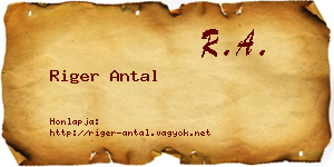 Riger Antal névjegykártya